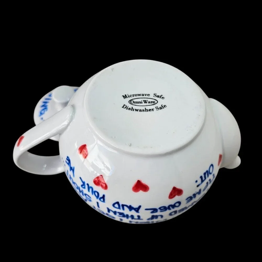 Omni Ware Ceramic Teapot Upcycled Hand Painted  Im a Lil Teapot  32 oz Capacity
